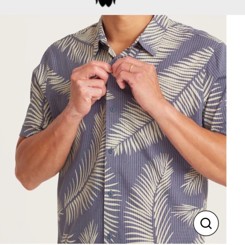 Roark Bless Up Fern Slate Short Sleeve Shirt Men's XL